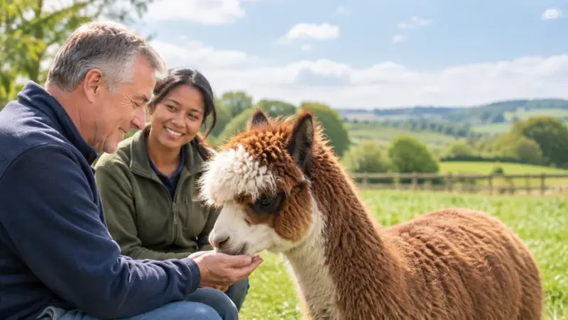 Wellbeing Walk sensory alpaca experience at Hensting Alpacas Hampshire