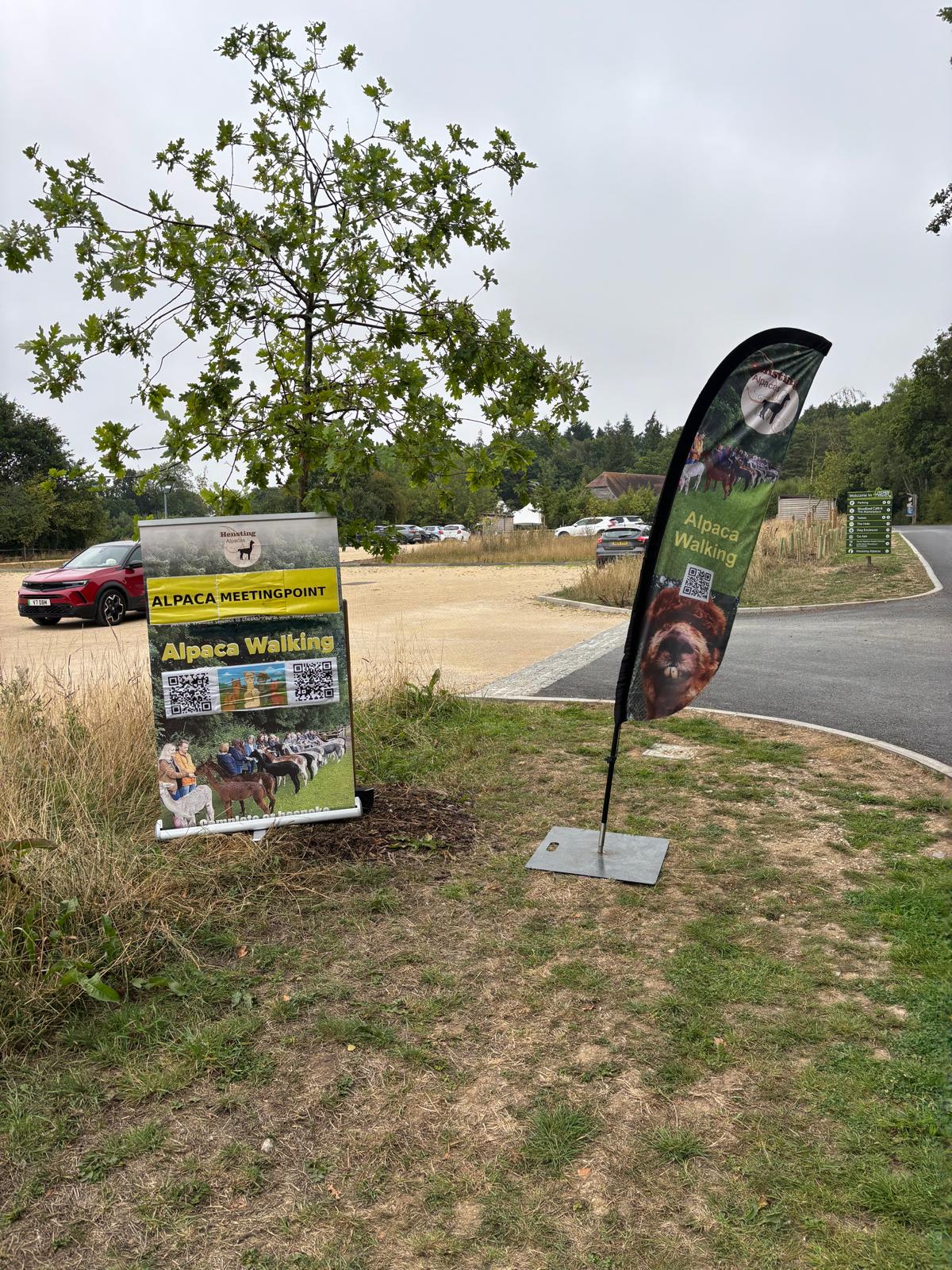 Meeting point flag and sign